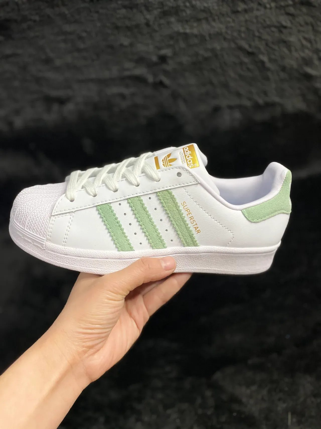 Adidas Superstar White and Mint Green Lifestyle Sneakers 11