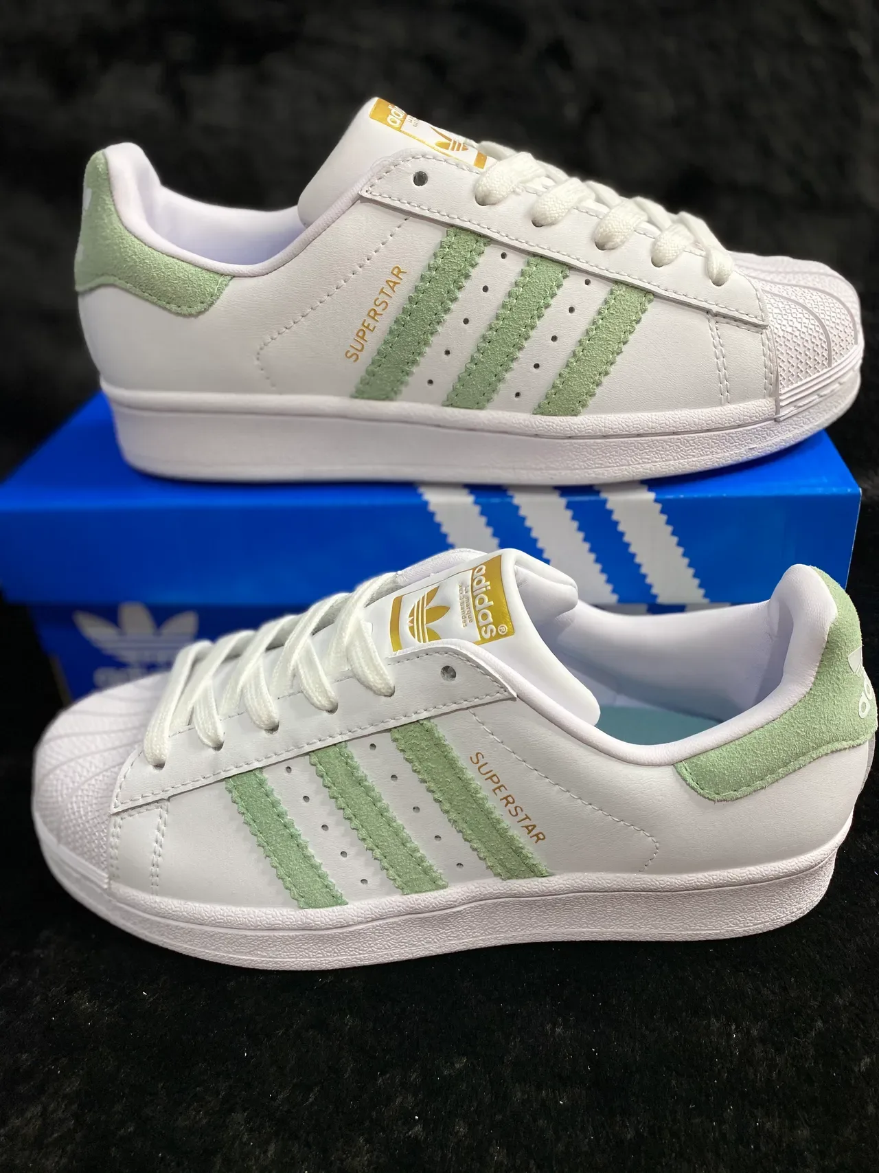 Adidas Superstar White and Mint Green Lifestyle Sneakers 14