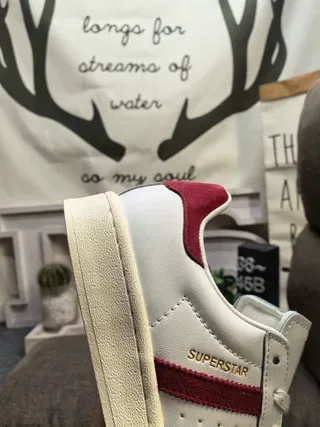 Adidas Superstar White and Red Lifestyle Sneakers 3