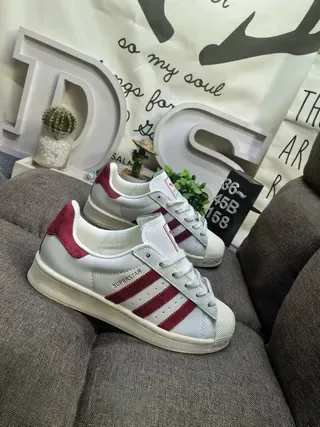 Adidas Superstar White and Red Lifestyle Sneakers 9