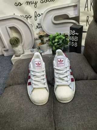 Adidas Superstar White and Red Lifestyle Sneakers 10