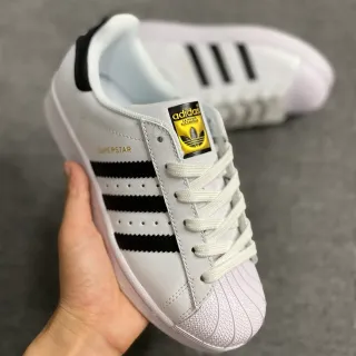 Adidas Superstar सफेद काली सोने की जीवनशैली स्नीकर
