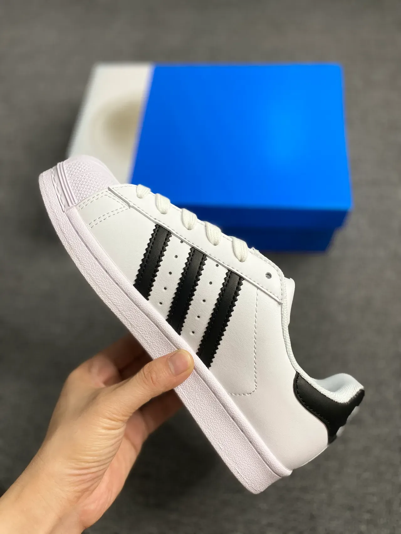 Adidas Superstar White Black Gold Lifestyle Sneakers 3