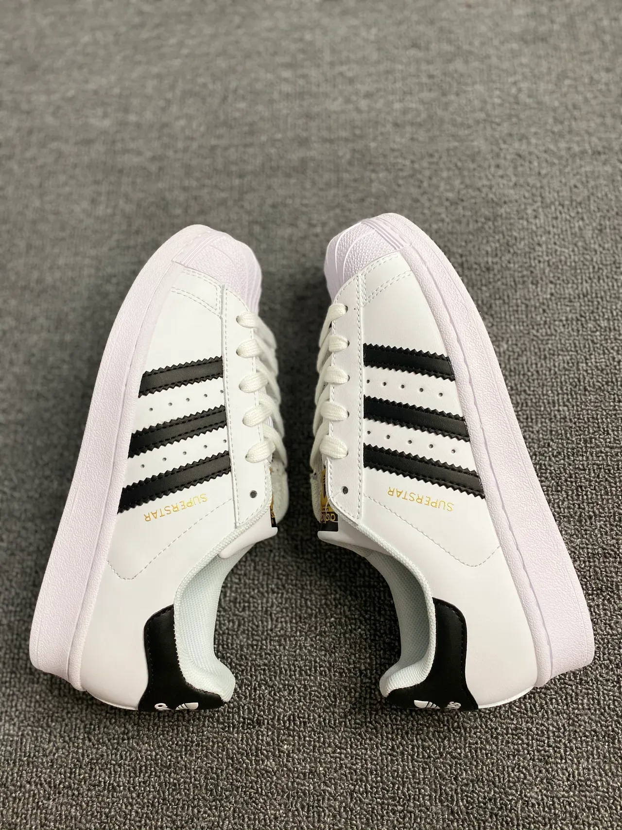 Adidas Superstar White Black Gold Lifestyle Sneakers 6