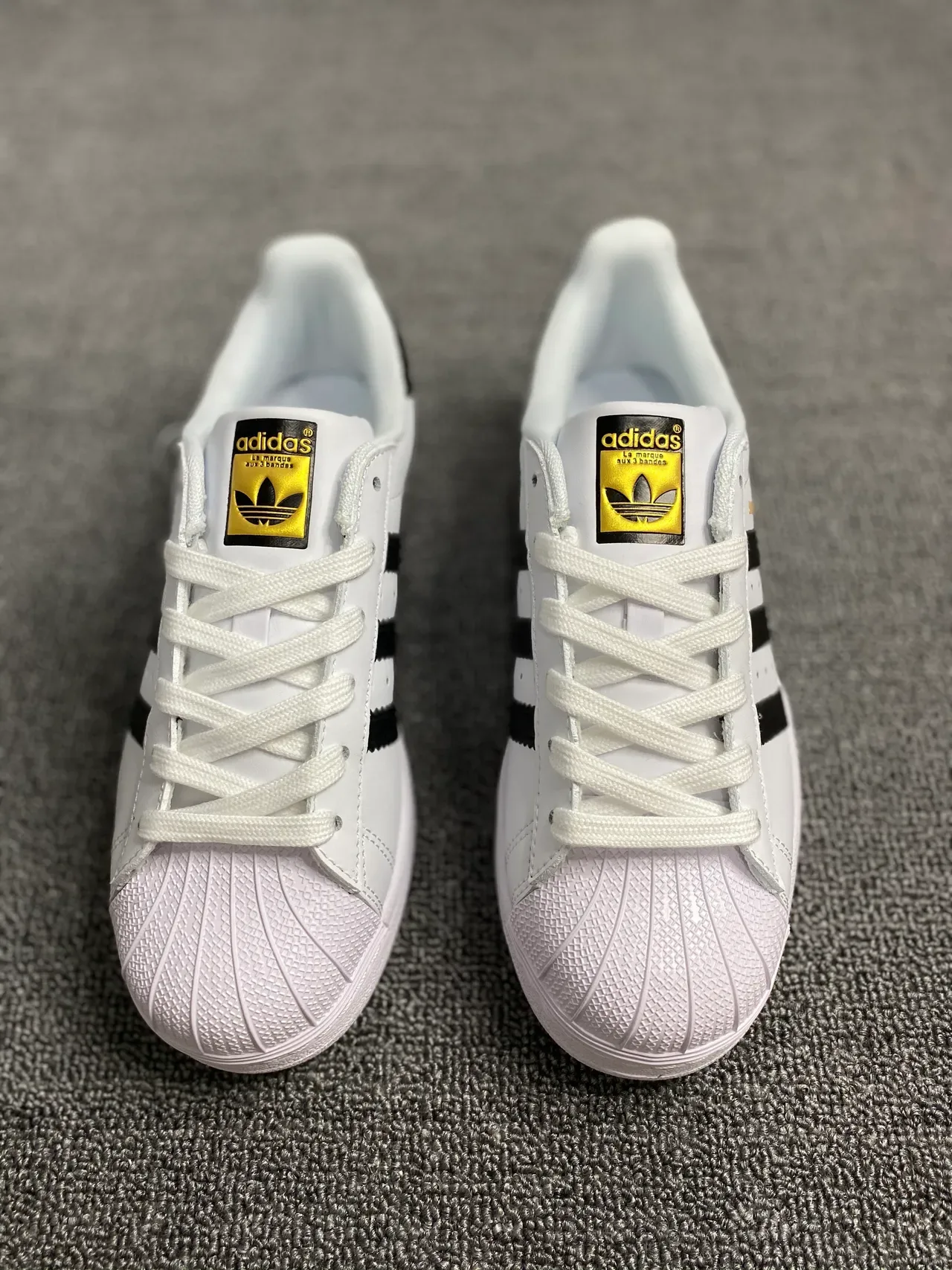 Adidas Superstar White Black Gold Lifestyle Sneakers 7