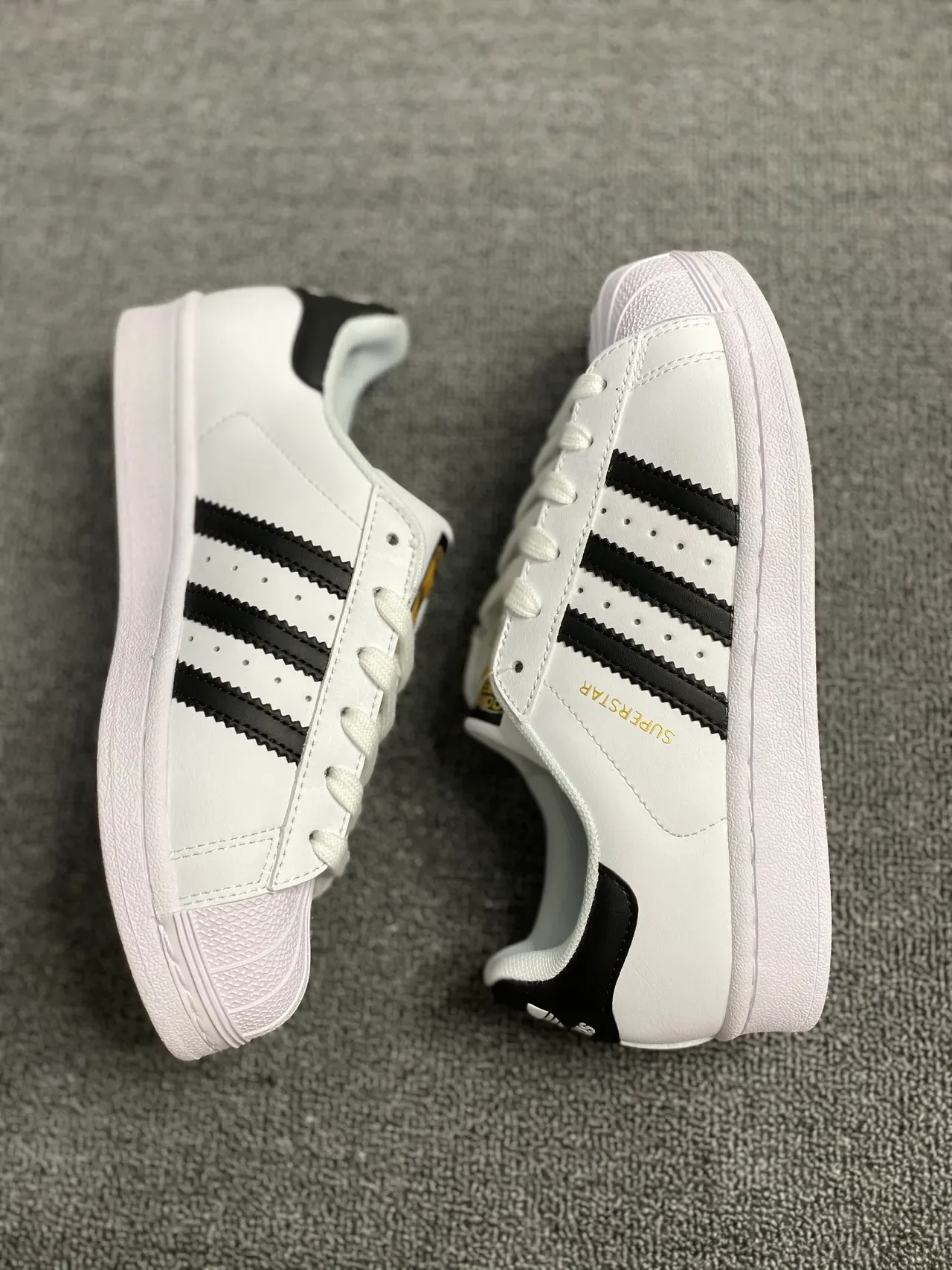 Adidas Superstar White Black Gold Lifestyle Sneakers 8