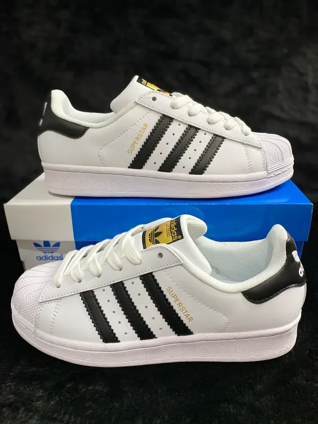 Adidas Superstar White Black Gold Lifestyle Sneakers 13