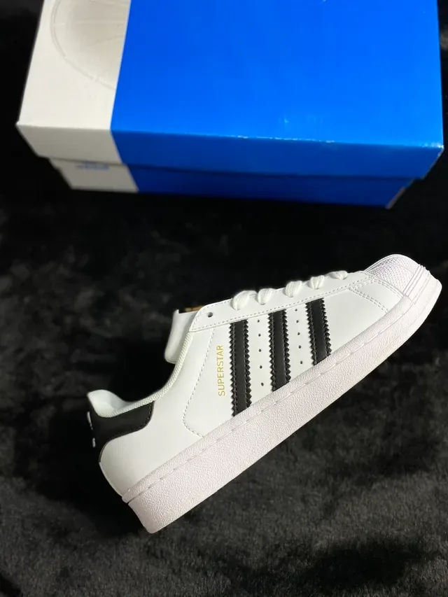 Adidas Superstar White Black Gold Lifestyle Sneakers 14