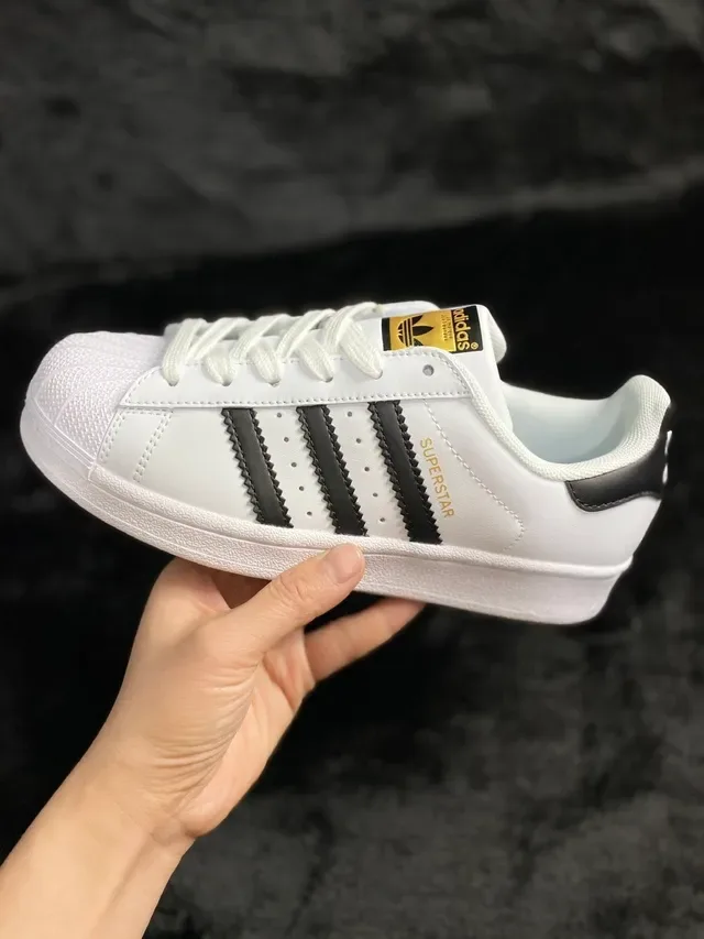 Adidas Superstar White Black Gold Lifestyle Sneakers 15