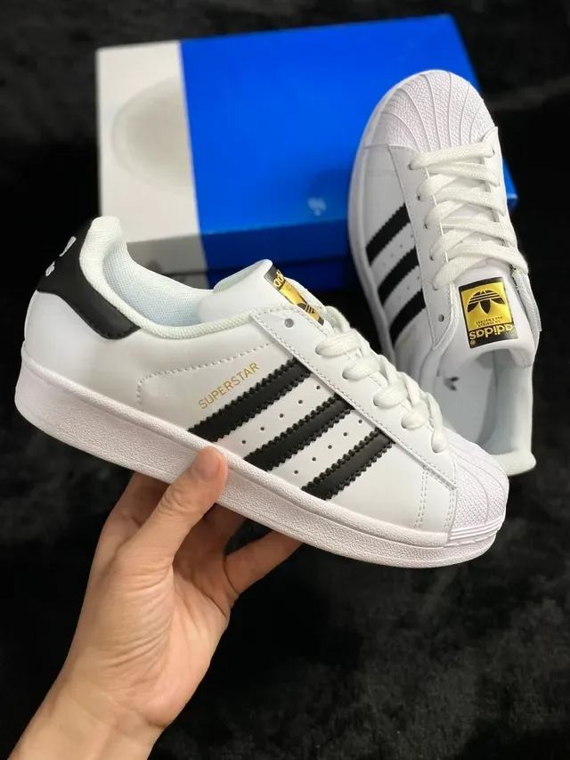 Adidas Superstar White Black Gold Lifestyle Sneakers 16