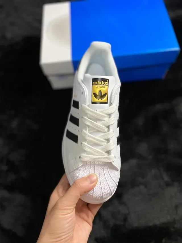 Adidas Superstar White Black Gold Lifestyle Sneakers 17