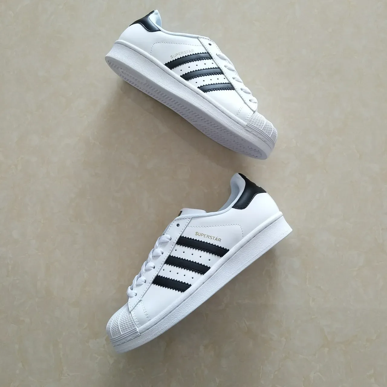 Adidas Superstar White Black Gold Lifestyle Sneakers 19