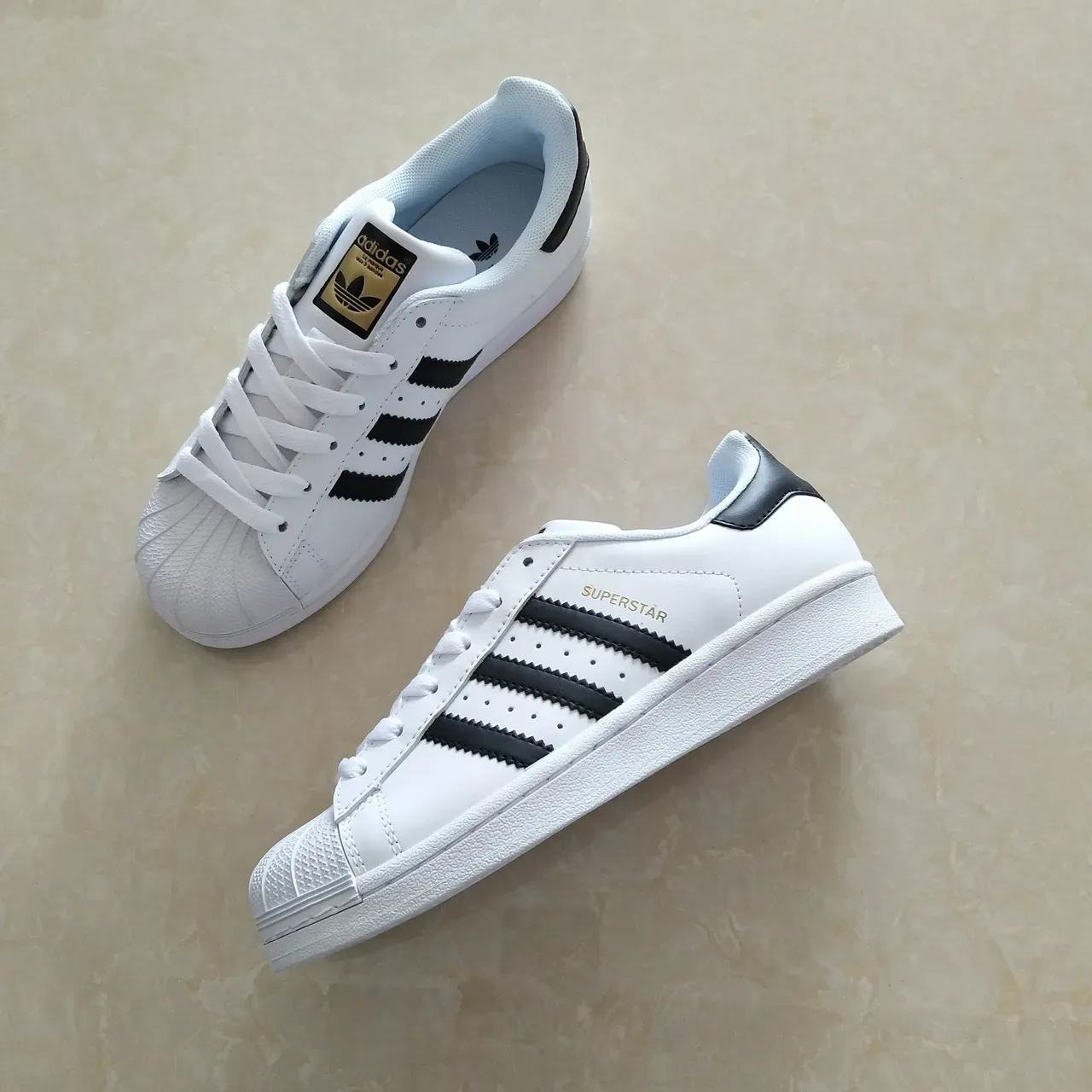 Adidas Superstar White Black Gold Lifestyle Sneakers 20