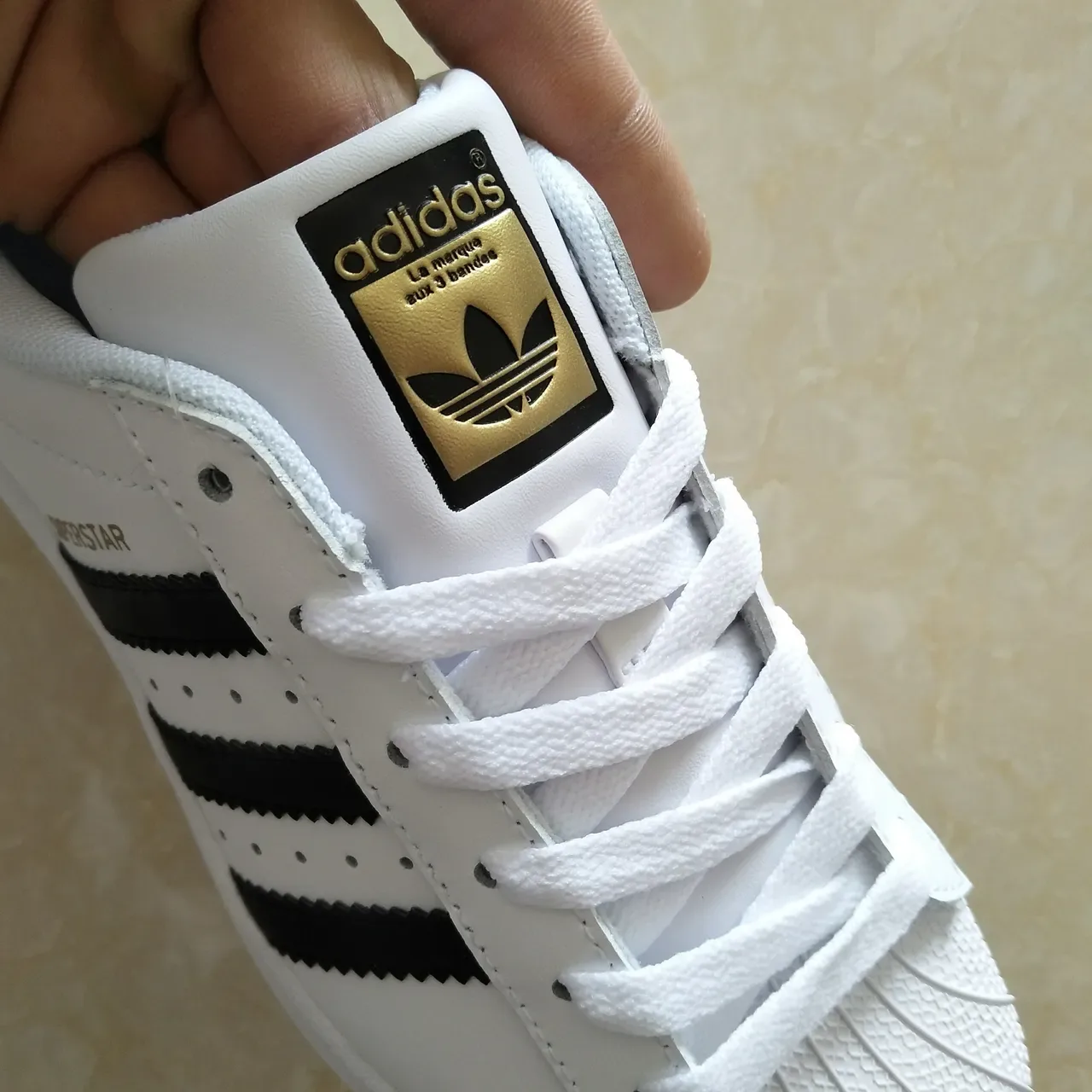 Adidas Superstar White Black Gold Lifestyle Sneakers 21