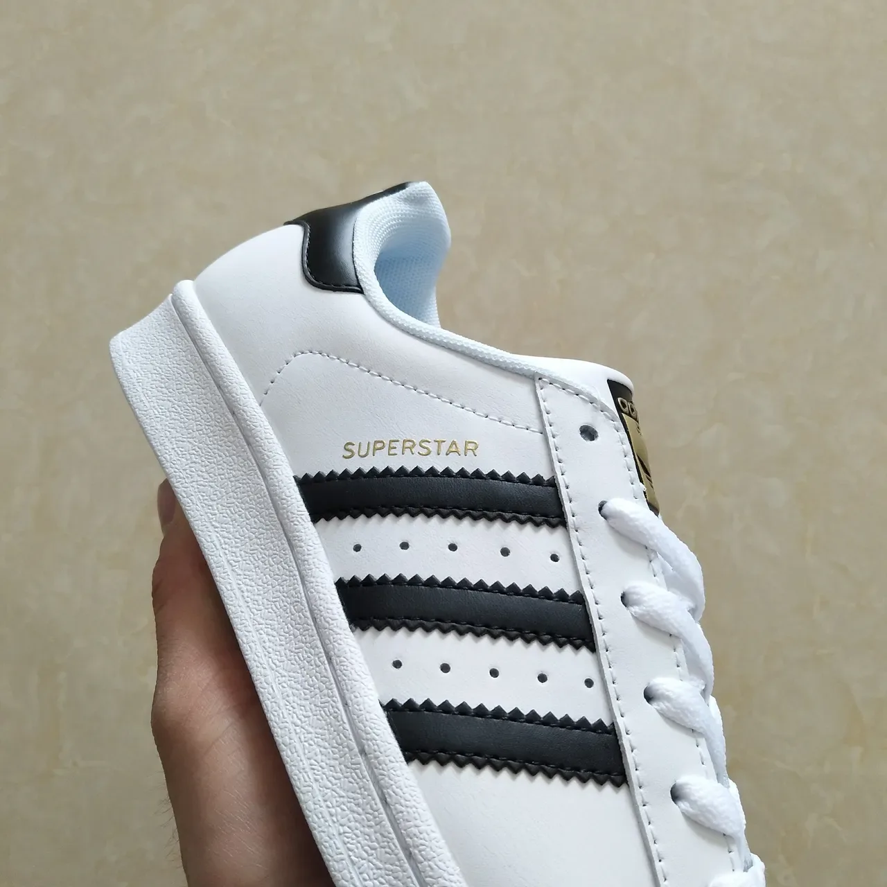 Adidas Superstar White Black Gold Lifestyle Sneakers 24