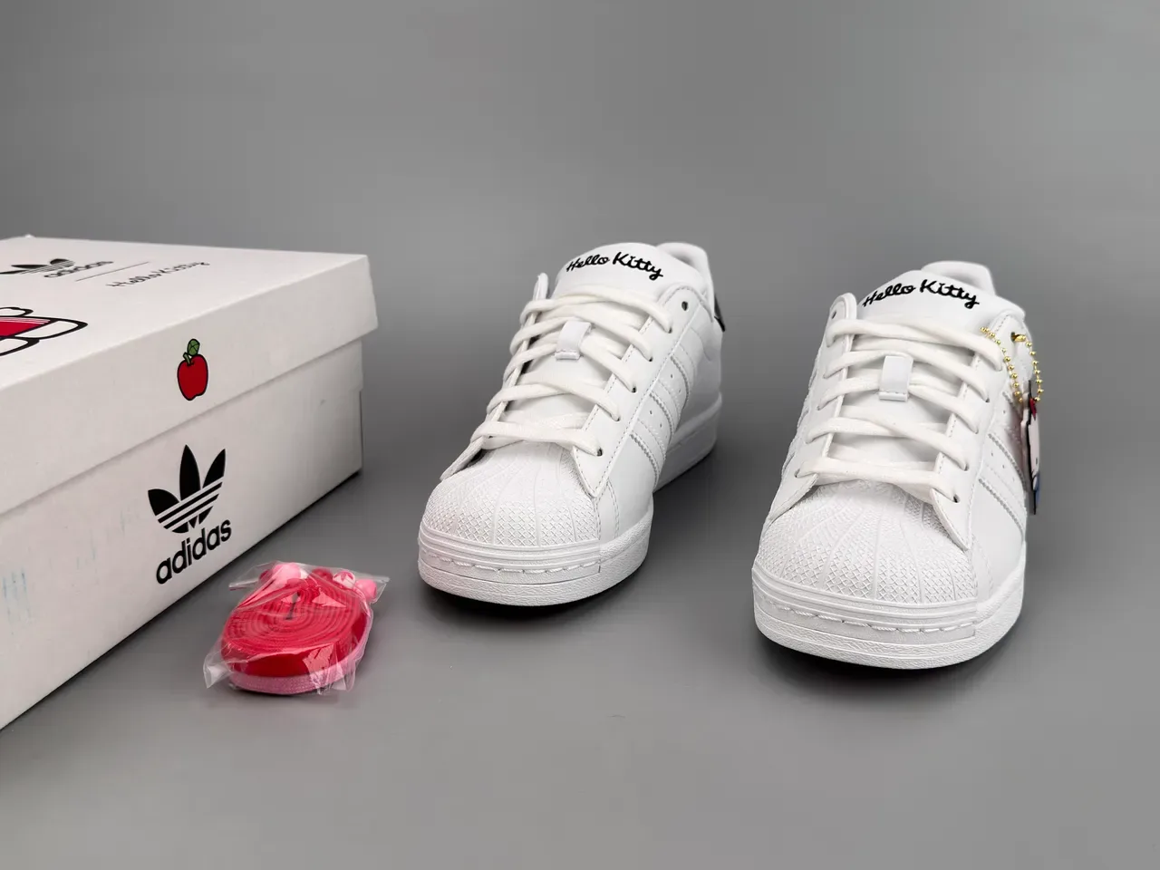 Adidas Superstar White Hello Kitty Graphic Lifestyle Sneakers 5
