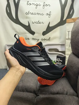 Adidas Terrex Gray Black Engineered Mesh Upper Three Stripes Running Shoes 5