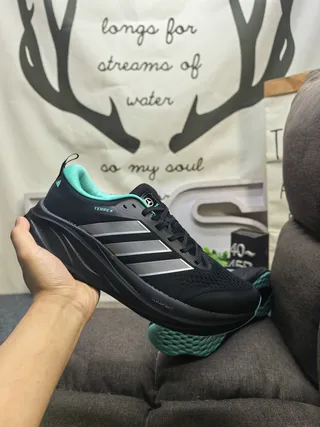 Adidas Terrex Gray Black Engineered Mesh Upper Three Stripes Running Shoes 15
