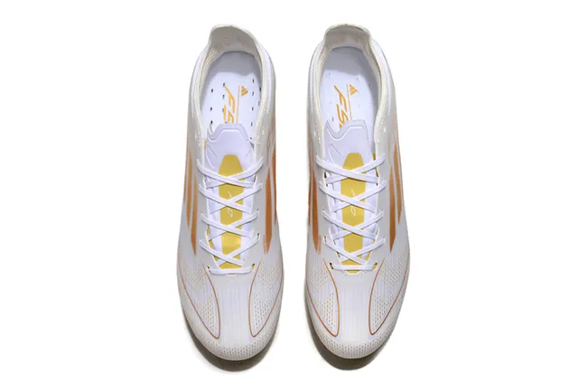 Adidas White and Gold Firm-Ground Soccer Shoes 2