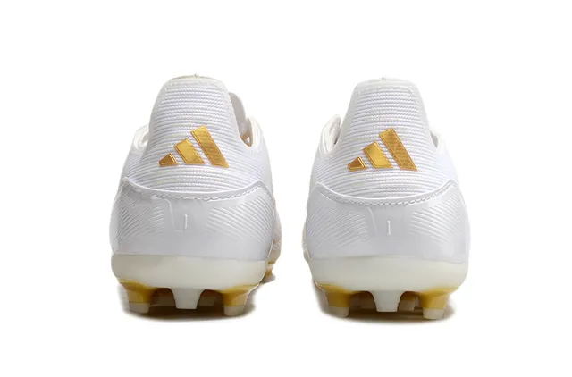 Adidas White and Gold Firm-Ground Soccer Shoes 4