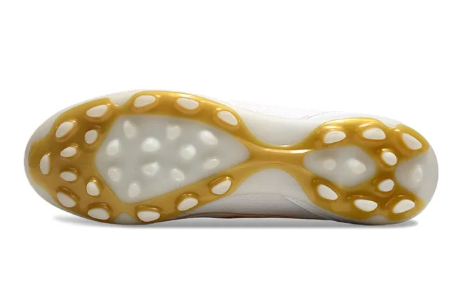 Adidas White and Gold Firm-Ground Soccer Shoes 6