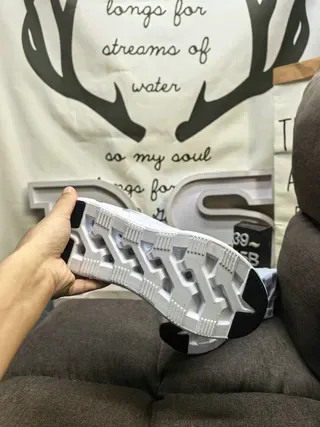 Adidas White and Silver Mesh Running Sneakers 4