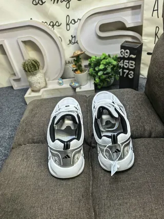 Adidas White and Silver Mesh Running Sneakers 8