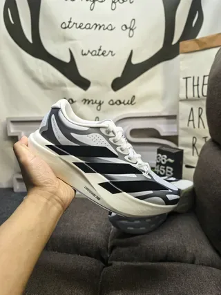 Adidas White Black Sculpted Midsole Three-Stripe Side Panel Lifestyle Sneakers 5