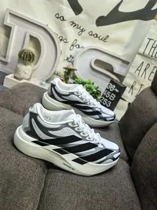 Adidas White Black Sculpted Midsole Three-Stripe Side Panel Lifestyle Sneakers 9