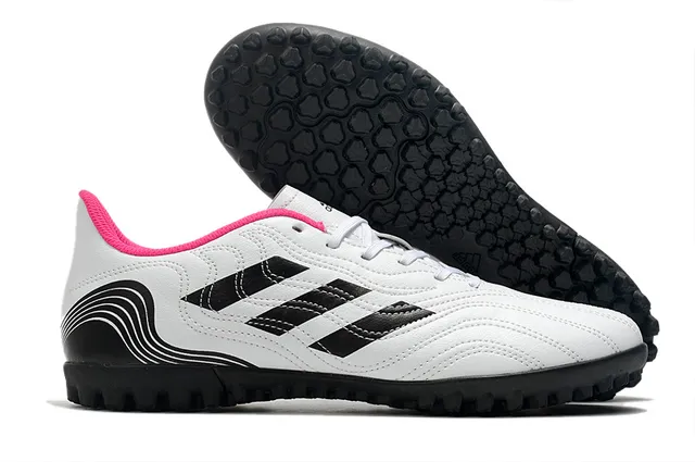 Adidas Blanc Bleu Basse Coupe Haut Synthétique Semelle Moldée Turf Chaussures de Football 2
