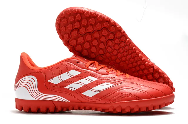 Adidas Blanc Bleu Basse Coupe Haut Synthétique Semelle Moldée Turf Chaussures de Football 5