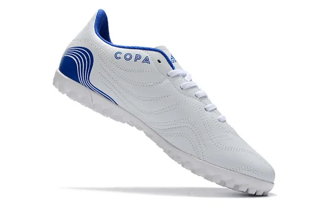 Adidas Blanc Bleu Basse Coupe Haut Synthétique Semelle Moldée Turf Chaussures de Football 9