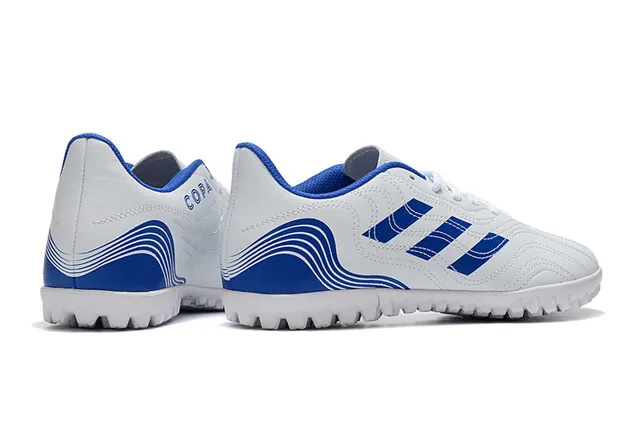 Adidas Blanc Bleu Basse Coupe Haut Synthétique Semelle Moldée Turf Chaussures de Football 13