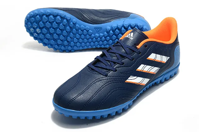 Adidas Blanc Bleu Basse Coupe Haut Synthétique Semelle Moldée Turf Chaussures de Football 18