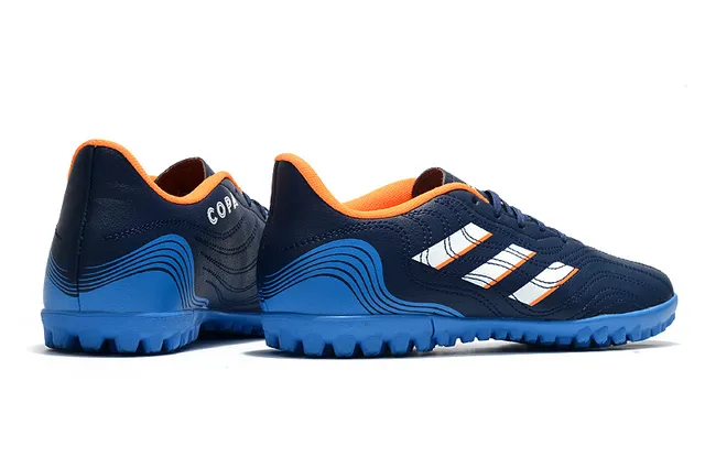 Adidas Blanc Bleu Basse Coupe Haut Synthétique Semelle Moldée Turf Chaussures de Football 19