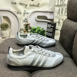 Adidas White Gray Retro Runner Silhouette Leather/suede Upper Lifestyle Sneakers