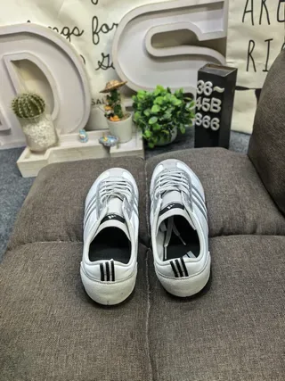 Adidas Blanc Gris Rétro Runner Silhouette Cuir/suede Supérieur Style de Vie Sneakers 8
