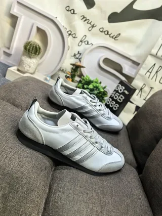 Adidas Blanc Gris Rétro Runner Silhouette Cuir/suede Supérieur Style de Vie Sneakers 9