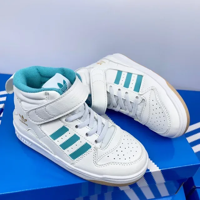 Adidas White Green High-Top Strap-Closure Lifestyle Sneakers 3