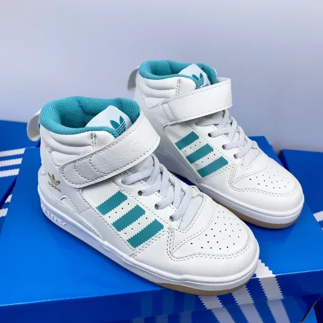 Adidas White Green High-Top Strap-Closure Lifestyle Sneakers 4