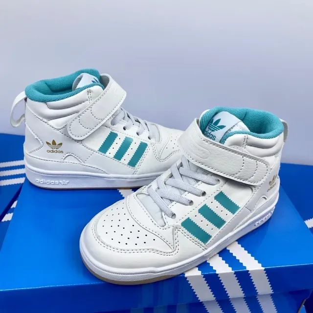 Adidas White Green High-Top Strap-Closure Lifestyle Sneakers 5