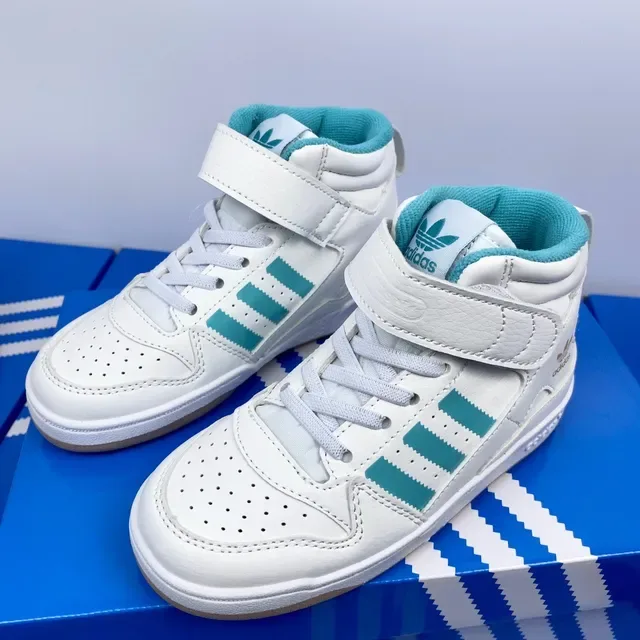 Adidas White Green High-Top Strap-Closure Lifestyle Sneakers 6