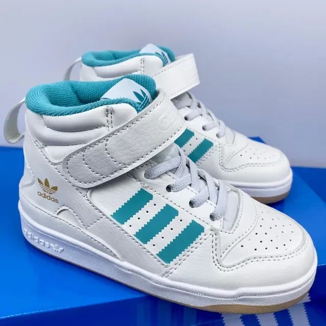 Adidas White Green High-Top Strap-Closure Lifestyle Sneakers 7