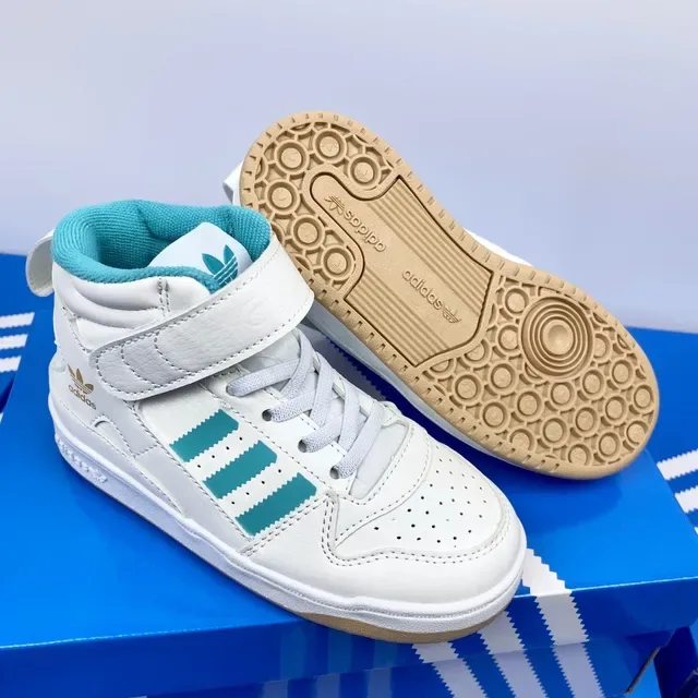 Adidas White Green High-Top Strap-Closure Lifestyle Sneakers 8