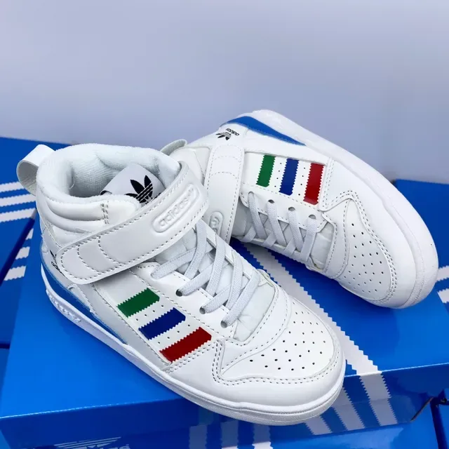 Adidas White Green High-Top Strap-Closure Lifestyle Sneakers 15