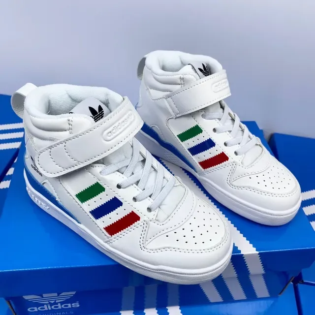 Adidas White Green High-Top Strap-Closure Lifestyle Sneakers 16