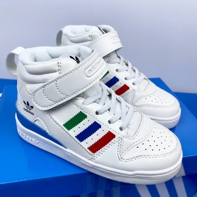 Adidas White Green High-Top Strap-Closure Lifestyle Sneakers 17
