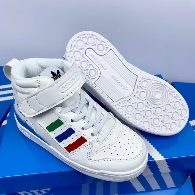 Adidas White Green High-Top Strap-Closure Lifestyle Sneakers 19