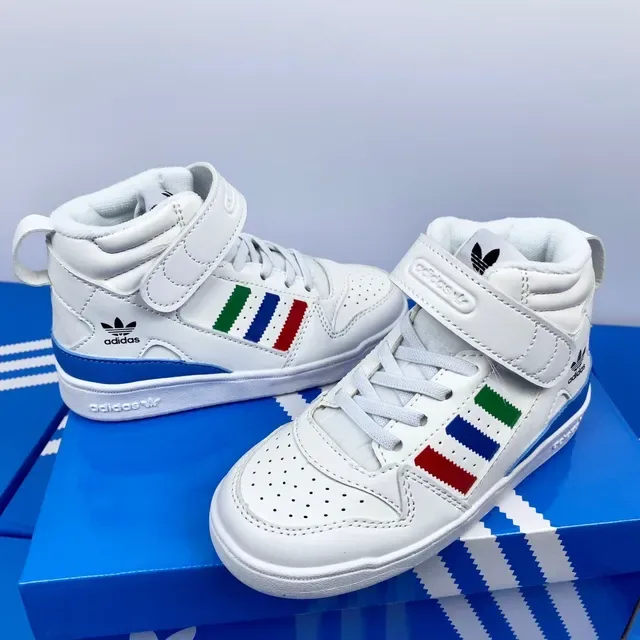 Adidas White Green High-Top Strap-Closure Lifestyle Sneakers 20
