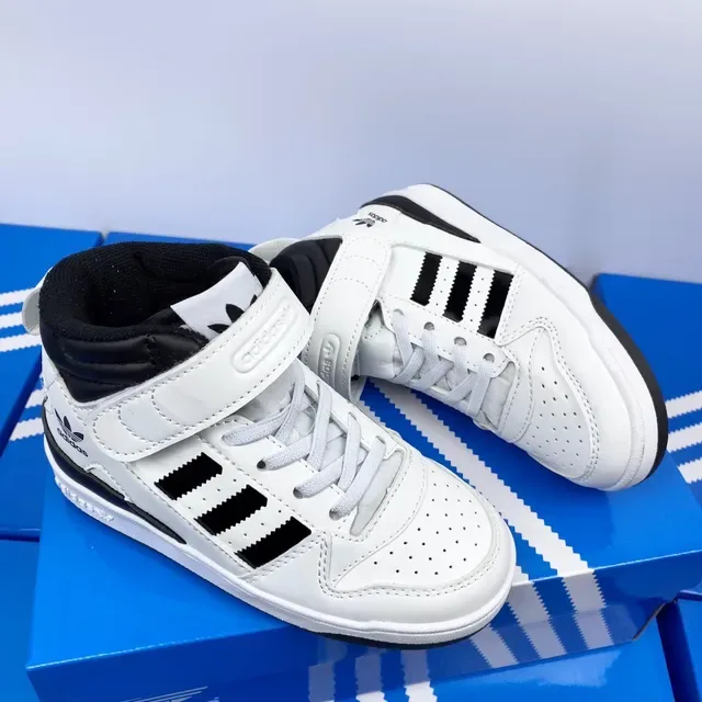Adidas White Green High-Top Strap-Closure Lifestyle Sneakers 23